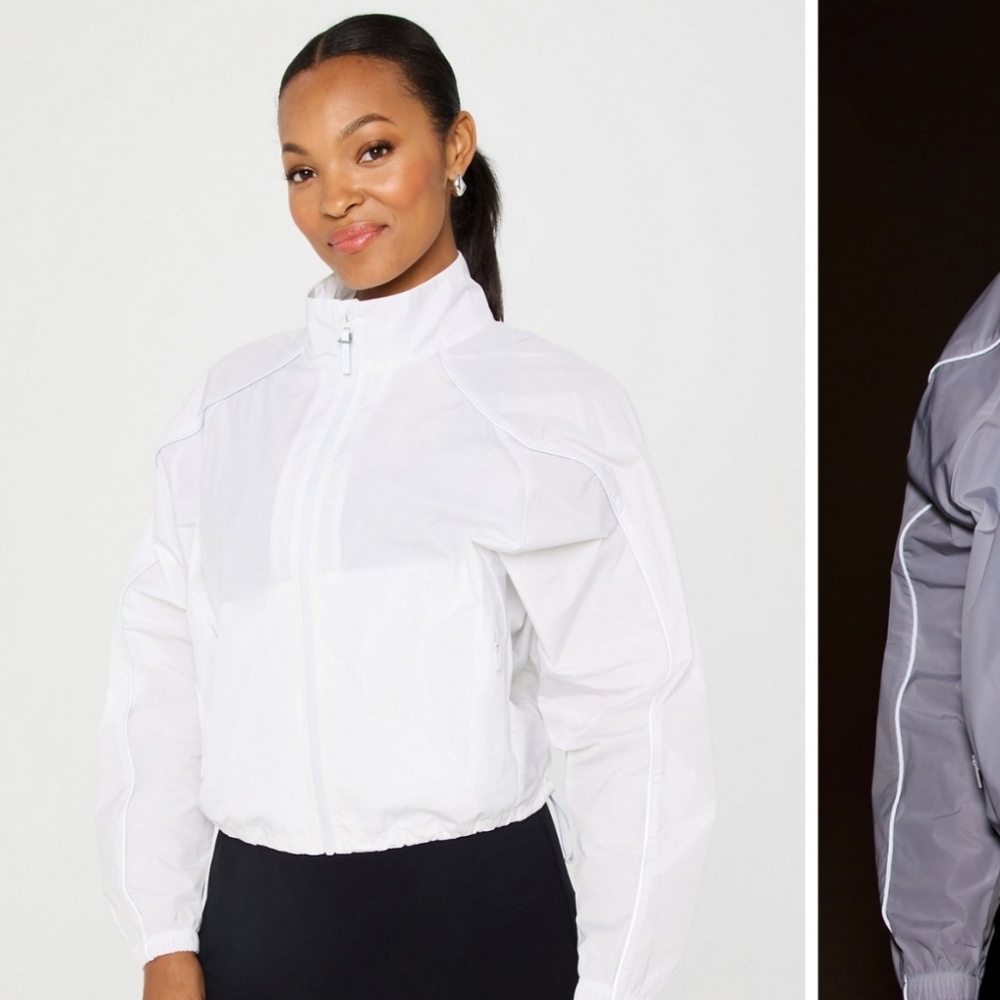 Women's White Windbreaker Jacket
